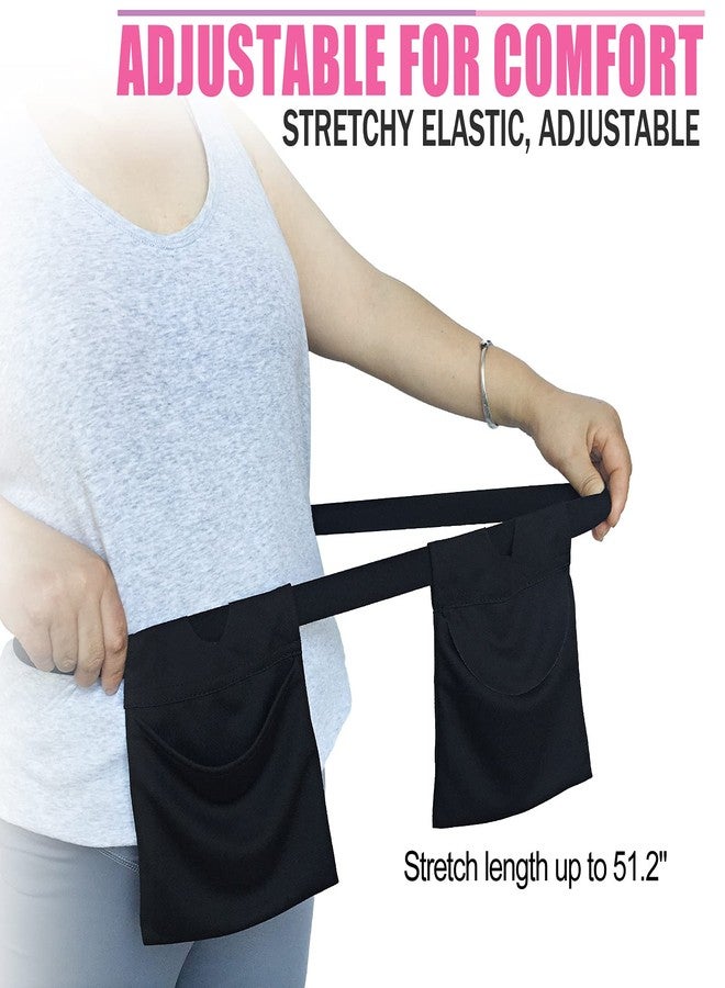BNRendles Mastectomy Drain Holder Pouches Large Capacity, Movable Drainage Pockets Stretchy for Breast Reconstruction Abdominal Explant Tummy Tuck, Post JP Drains Management, Black - Image 3